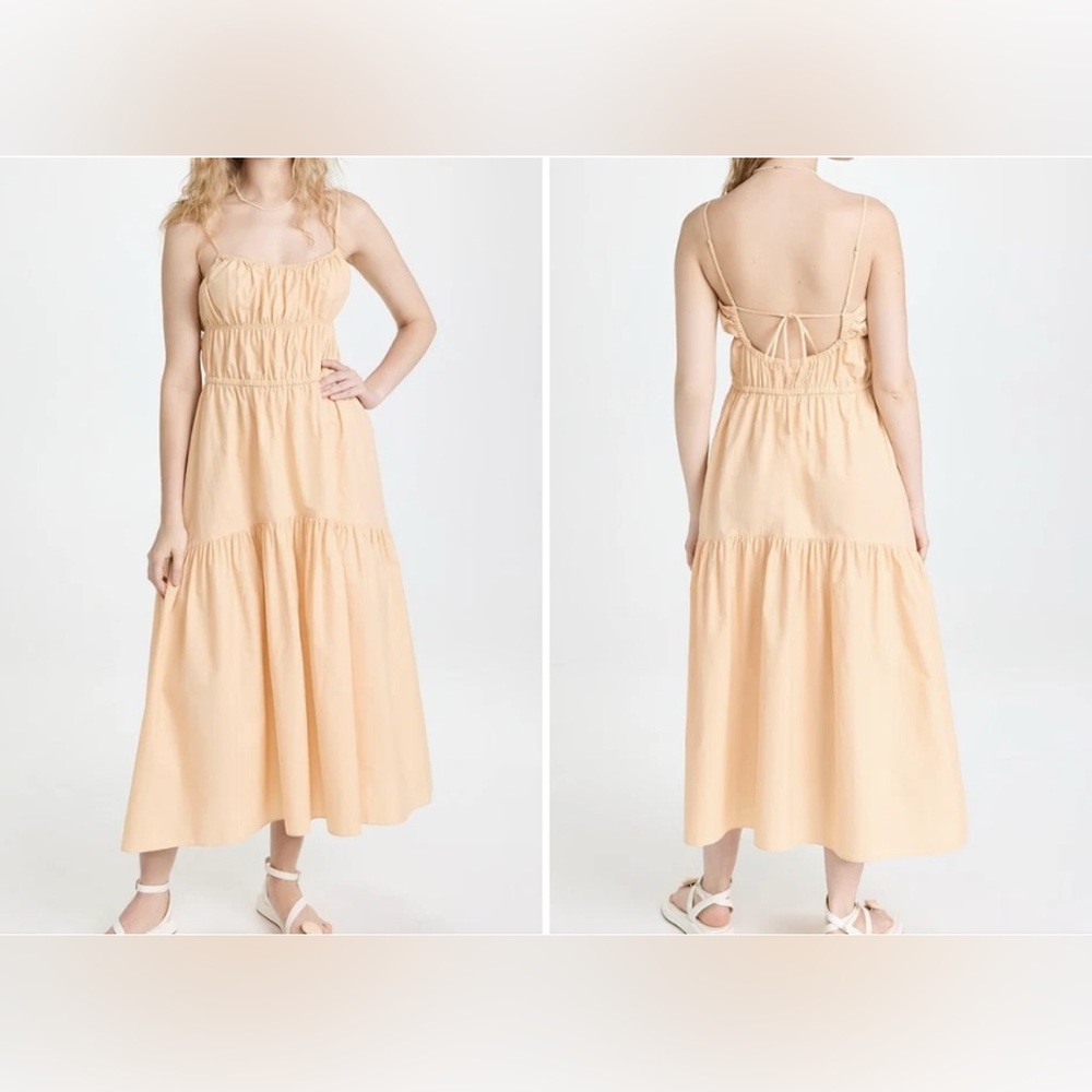 NEW Vince Ruched Tie Back Cami Dress – Peach – Size Small